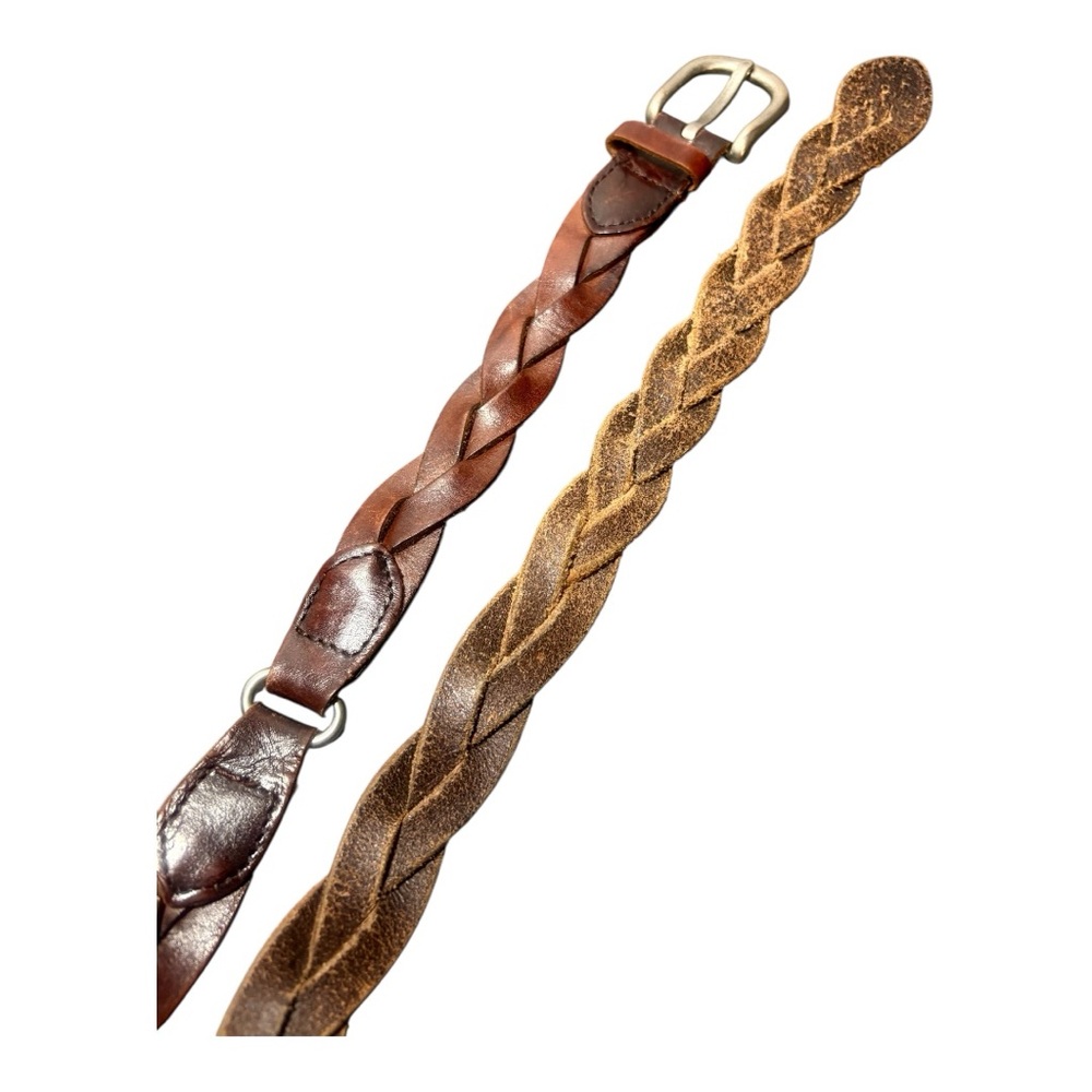 HOLLISTER Braided Brown Leather Belt - Picture 2 of 7